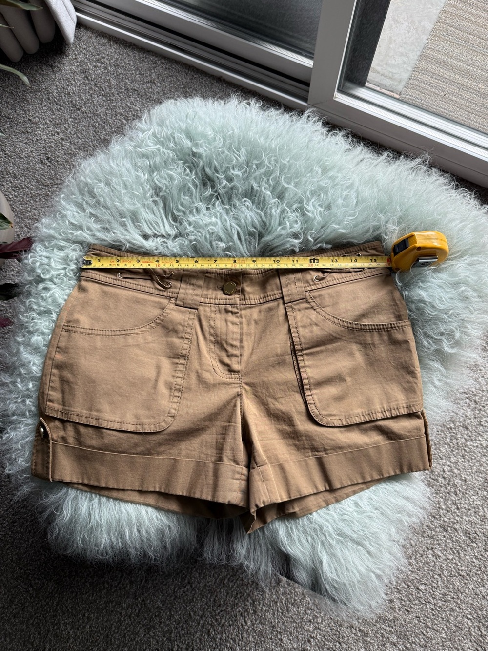 Tory Burch Tan Utility Cargo Shorts